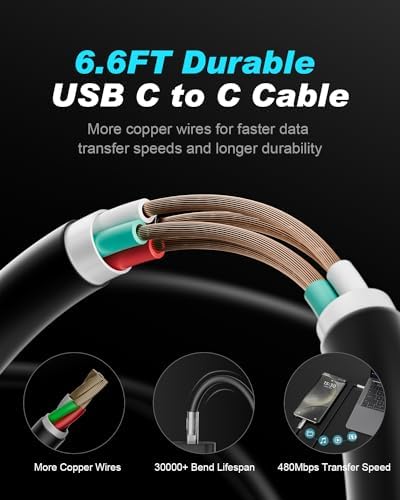 Dual Pack 45 W USB-C Charger Block with 3.3 FT Fast Charging Cables – Ultimate Universal Compatibility for i Phone 15/16 and Samsung Galaxy S24/S23/S22 Ultra/Note 20 – Rapid Power Delivery and Enhanced Portability for Home, Office, and Travel – Durable Charging Solution for All Devices
