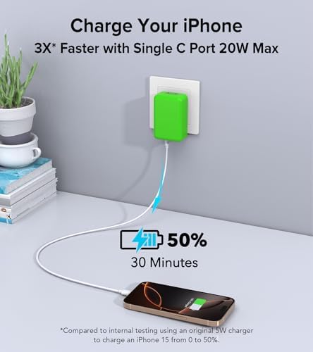 Elevate Your Charging Game with the 2 Pack Flat USB C Charger Block – 40 W Fast Charge Hub for i Phone 12-16, i Pad & Samsung Devices, Featuring 4 Ports for Simultaneous Power Delivery & Quick Charge, Sleek Light Blue Travel-Friendly Design Ideal for Home & On-the-Go Use