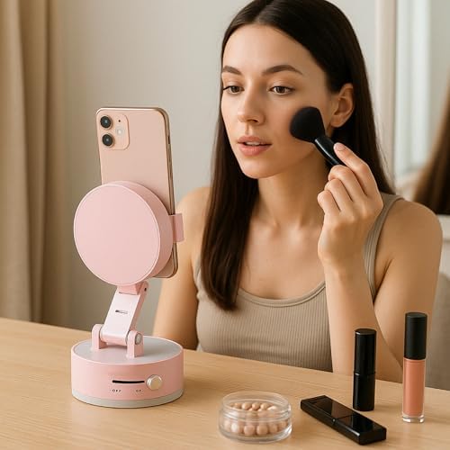 Adjustable Phone Stand with On/Off Switch, 360° Rotation, Fordable and Portable with Multipurpose Phone Holder for Car, Home, Office Available in Black, White, Pink (White) – Enhanced Compatibility and Speed