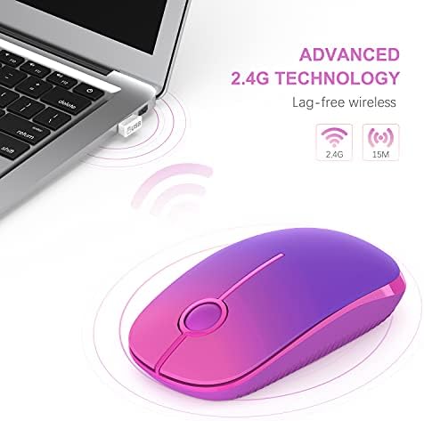 Sleek Vssoplor Wireless Mouse – Ultra-Slim Silent Optical Companion for Laptops & PCs | 2.4 GHz Nano Receiver, Perfect for Quiet Workspaces & Travel | Enhanced Compatibility for Windows, Mac & Linux
