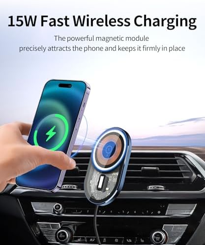Premium Wireless Charging Car Phone Holder for BMW X3 (2022-2024) & X4 (2022-2025) – Sleek 360° Rotating Navigation Mount with Fast Charging Technology for Enhanced Driving Convenience and Style