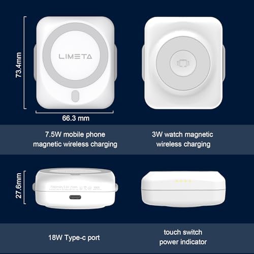 Revolutionary EB25 7000 m Ah Mag Safe Wireless Power Bank: Effortless Fast Charging for i Phone 16/15/14/Pro/Max/Plus/13/12, Air Pods & Apple Watch – Ultimate Portability and Magnetic Convenience for On-the-Go Power Solutions