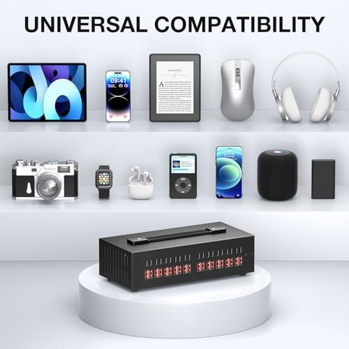 200 W USB-C Charging Hub with 20 Ports – Fast Charge Station for i Phone, i Pad, Kindle, and More – Multi-Device Power Solution with Enhanced Safety Features – Portable USB Wall Charger for Home and Office Use – Efficient Multi-Device Charging Station