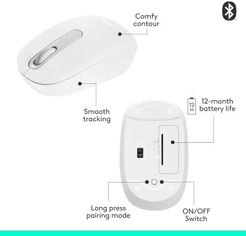 Logitech M196 Rose Bluetooth Wireless Mouse – Compact, Ambidextrous Design for Effortless Navigation on Laptops & Tablets, Exceptional 12-Month Battery Life, Smooth Tracking for PC and Mac Users, Perfect for Professionals on the Go