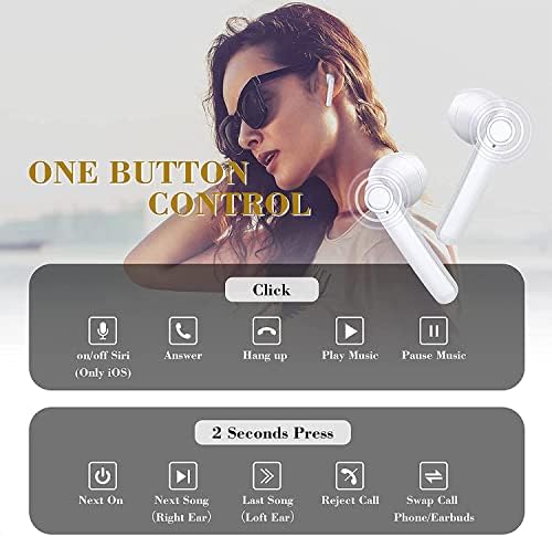 Elevate Your Sound Experience with Premium Bluetooth 5.0 Wireless Earbuds – Noise-Cancelling, IPX8 Waterproof, and Fast-Charging In-Ear Headphones for Crystal Clear Audio on Apple, Samsung, and Android Devices (Black) – Ultimate Comfort and Durability for Everyday Adventures