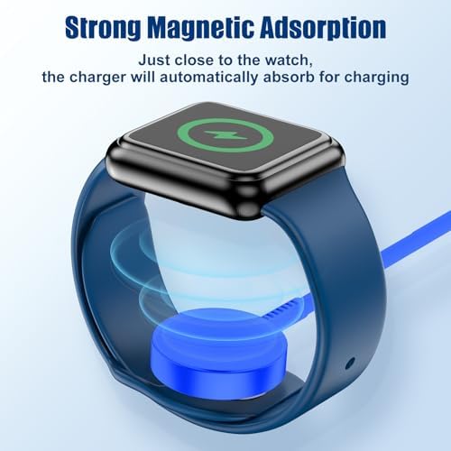 Premium 5 W Fast Charging USB C Cable for Apple Watch – 6 ft Magnetic Charger, MFi Certified, Compatible with Series SE2/8/7 & All Sizes 38 mm to 45 mm – Reliable & Efficient Power Solution for On-the-Go Users