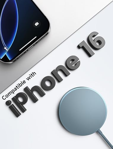 JSAUX Magnetic Wireless Charger – Sleek Silver Fast Charging Pad for i Phone 16 Series, Mag Safe-Compatible with Superior Magnetic Alignment for Efficient Power Delivery, Portable Design for Home & Travel Use, Essential i Phone Accessory for Stylish Charging Solutions