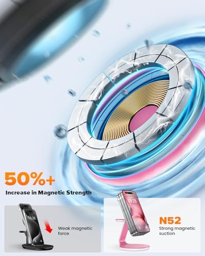 Ultimate 3-in-1 Fast Wireless Charging Station for i Phone 16, 15, 14, 13, 12 – Sleek Design with Enhanced Compatibility for Apple Watch and Air Pods Elevate your charging experience with this state-of-the-art 3-in-1 wireless charger, expertly designed to provide fast, efficient power for your i Phone models 16, 15, 14, 13, and 12. This innovative charging station not only supports your i Phone but also seamlessly accommodates your Apple Watch and Air Pods, ensuring all your essential devices are charged simultaneously without the clutter of cords. The sleek, modern design enhances your workspace while the smart charging technology prevents overheating, delivering optimal power for your devices. An anti-slip surface guarantees your gadgets remain securely in place, while an LED indicator keeps you informed of charging status at a glance. Built with durability in mind, this charging station is perfect for tech-savvy individuals looking to streamline their daily routine. Experience the perfect blend of functionality and style, and keep your devices organized and ready for action with this must-have accessory.