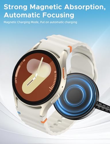 Upgrade Your Charging Experience: 5 FT Dual-Pack Samsung Galaxy Watch Charger – High-Speed USB Cable for Galaxy 7/6/5/4/3/Active Ultra/FE – Durable Design for Maximum Power Efficiency & Versatile Use