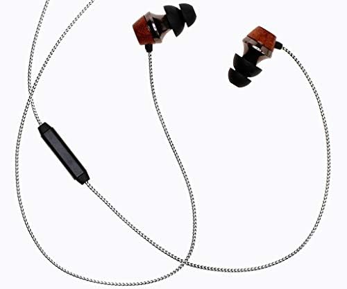 Symphonized ALN 2.0 Premium Genuine Wood Earbuds – Metallic Orange Noise-Isolating In-Ear Headphones with Tangle-Free Cable & Built-in Microphone for Enhanced Audio Compatibility and Immersive Sound Experience