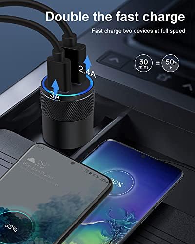 AILKIN 30 W PD USB C Car Charger – Dual Port Fast Charging Adapter for i Phone, Samsung, LG & More – Compact Power Delivery Lighter Socket Charger with Enhanced Safety Features for Efficient On-the-Go Charging