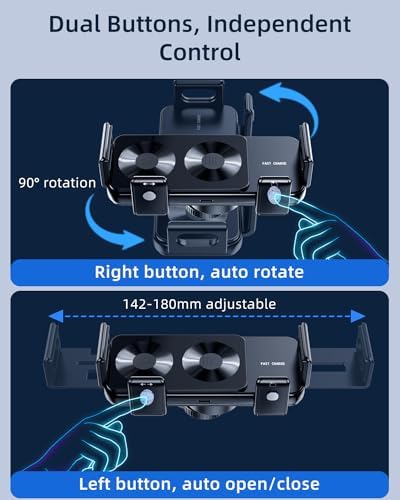 Revolutionary Wireless Car Charger for Samsung Galaxy Z Fold Series & Pixel 9 Pro – Fast Charging Dual Coils with 360° Rotatable Air Vent Mount for Ultimate Convenience and Enhanced Compatibility – Elevate Your Driving Experience with Effortless Hands-Free Power