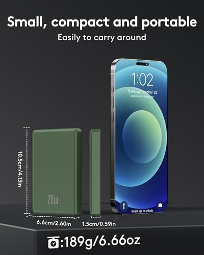 Ultra-Slim 10,000 m Ah Mag Safe Power Bank for i Phone 16/15/14/13/12 – Fast Wireless Charging in Sleek Metallic Black, Magnetic Attachment for Hassle-Free Portability and Quick Power-Ups – Ideal Travel Companion for On-the-Go Charging Solutions