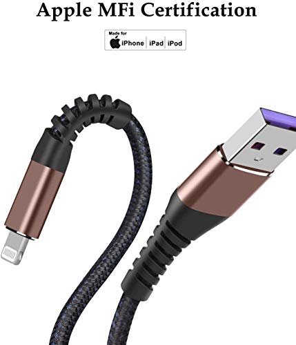 MFi Certified 16 ft Lightning Cable – 2 Pack Extra Long i Phone Charger for Ultimate Charging Flexibility, Fast Data Transfer, Durable Braided Design, Compatible with i Phone 12/11/11 Pro/11 Max/X/XS/XR/XS Max/8/7/6/5 S/SE and i Pad Mini/Air – Enhanced Performance in Blue