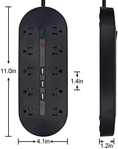 Transform Your Power Experience with the 10 FT Polarized 2 Prong to 3 Prong Outlet Adapter – Featuring 5 V 3.4 A USB Charging, 1700 Joules Surge Protection, and Wall Mountable Design for Non-Grounded Outlets – Perfect for Home and Office Efficiency