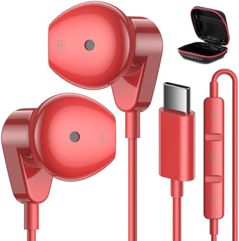 APETOO USB C Wired Earbuds – Exceptional Hi-Fi Stereo Noise Cancelling Earphones for i Phone 16 & Samsung Galaxy S25 – Lightweight Ergonomic Design with In-Line Microphone & Quick Volume Control – Ideal for Music, Gaming, and Effortless Hands-Free Calls – Premium Sound for All USB-C Devices – Experience Comfort and Durability