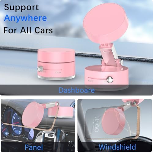 DUEDUE Universal Foldable Magnetic Suction Phone Holder – 2025 Model with Double-Sided Vacuum Adsorption for Reliable Stability and Adjustable Viewing – Ideal Car Phone Mount for All Devices (Sleek Black Finish) – Elevate Hands-Free Convenience and Enhance Driving Safety