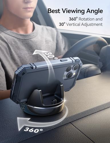 JOYROOM 360° Rotating Car Phone Holder – Anti-Slip Dashboard Mount for Seamless Smartphone & GPS Integration – Sun Glare Blocking for Clearer Navigation – Universally Compatible with Pop Grips & Mobile Devices – Superior Stability for a Safe Driving Experience