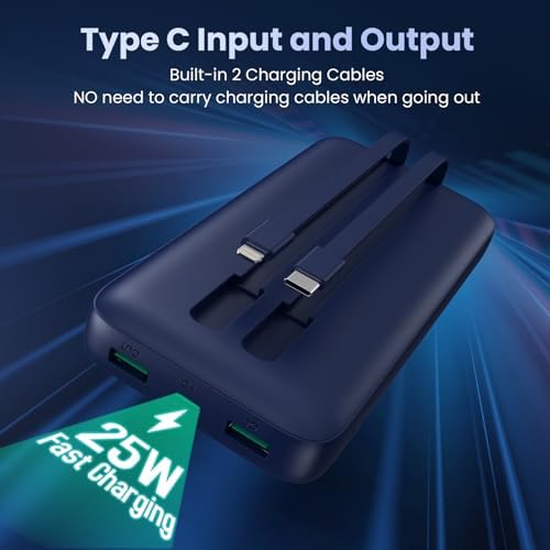 High-Capacity 40,800 m Ah Portable Charger with Built-in Cables and LCD Display – 25 W PD & QC 4.0 Fast Charging Power Bank for i Phone 16/15/14 and Android Devices (Green) – Ultimate On-the-Go Charging Solution with Enhanced Compatibility and Durability