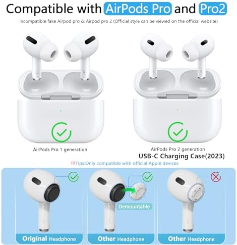 Advanced Comfort Silicone Ear Tips for Air Pods Pro (1 st & 2 nd Gen) – 8-Pair Set with Noise Reduction Technology, Built-in Dust Protection, and USB-C Charging Case – Includes Essential Cleaning Kit for Optimal Performance – Available in Four Sizes for Customizable Fit and Superior Sound Quality