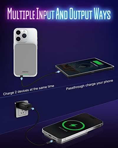 Ultra-Slim 5000 m Ah Magnetic Wireless Power Bank for i Phone 12-16 Series – Transparent Fast Charging Portable Charger with 20 W PD Technology for Effortless On-the-Go Power and Seamless Mag Safe Compatibility