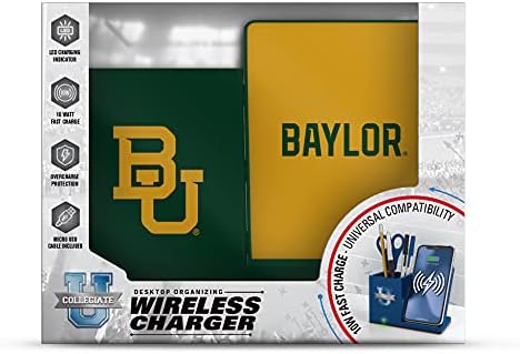 NCAA Unisex Fast Wireless Charging Stand & Desk Organizer – Stylish Multi-Device Charger for Sports Enthusiasts, Efficient Workspace Solution with Built-in Accessory Compartments