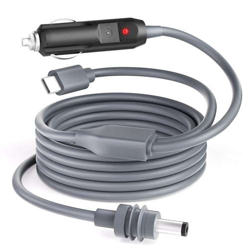 Starlink Mini 10 FT Cable Car Charger – High-Speed Dual USB C PD 30 W & QC 3.0 30 W Ports for Trucks and Cars, DC 12 V/24 V Compatible, Digital Display for Real-Time Power Monitoring, Durable Design for On-the-Go Charging Convenience