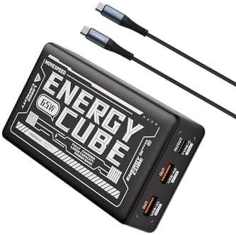 MOVE SPEED 65 W High-Capacity Portable Power Bank – 20,000 m Ah Fast Charging USB-C Battery Pack with 4 Ports for Mac Book, Dell, i Phone, Samsung & i Pad – Advanced PD3.0 Technology for Ultimate Device Compatibility and Efficiency