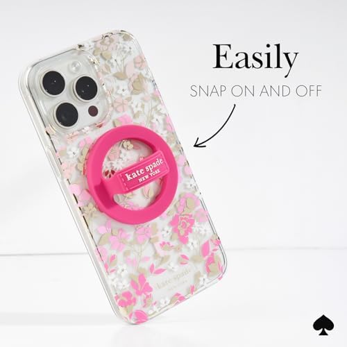 Transform Your Mobile Experience with the kate spade new york Tortoiseshell Magnetic Phone Ring Grip & Stand – Stylish, Removable & Mag Safe Compatible for Ultimate Convenience and Secure Handling