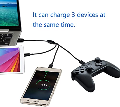 Herfair 6-Way Micro USB Splitter Cable – 4.92 FT Multi Charging Cord for Enhanced Device Connectivity and Fast Data Transfer – USB 2.0 Type A Male to 6 Micro USB Male Adapters – Universal Compatibility for Smartphones, Tablets, and More