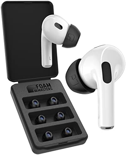 Transform Your Air Pods Pro with Foam Masters Ultra-Premium Memory Foam Ear Tips | 3 Pairs in Black Magic Ver 6.0 | Unmatched Comfort & Secure Fit | Advanced Noise Cancellation for Enhanced Audio | Replacement Ear Buds S/M/L for Tailored Listening Experience | Elevate Your Sound Quality and Enjoy All-Day Wearability with Ergonomic Design