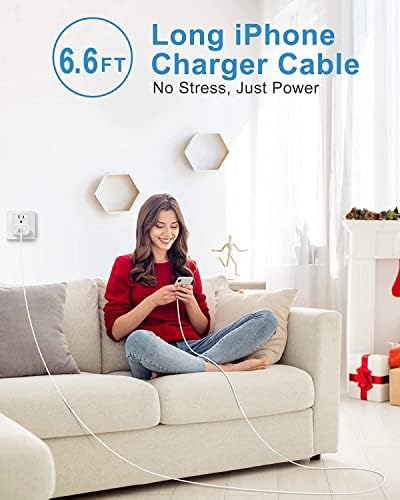 Ultimate 20 W MFi Certified i Phone Fast Charging Bundle – 4-Pack USB-C Wall Adapters with 6.6 FT Lightning Cables for Models 14, 13, 12, 11 Pro Max & More – Compact, Safe, and Efficient Charging Solution for Home, Office, or Travel