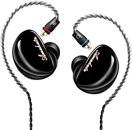 Professional TK300 In-Ear Monitor Headphones for Musicians – High-Fidelity 10 mm Dynamic Driver IEM Earphones with MMCX Detachable Cable (Black, No Mic) – Superior Sound Isolation & Comfort for Live Performances