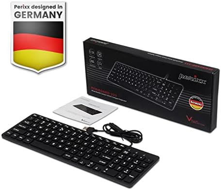 Perixx PERIBOARD-332 Compact Mini USB Keyboard – Sleek White Backlit QWERTY Spanish Layout with Silent X-Type Scissor Keys for Enhanced Typing Comfort – Perfect for Limited Desk Spaces and Effortless Plug-and-Play Setup