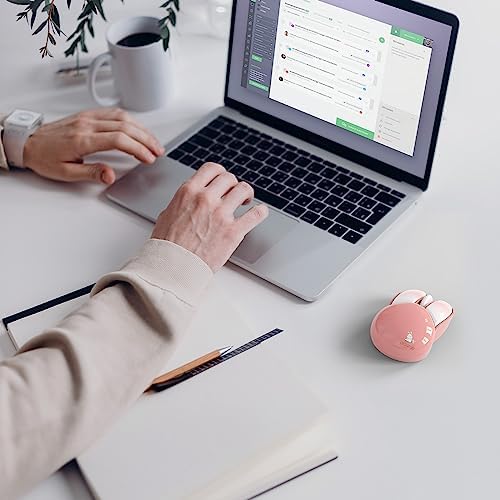 Adorable Pink Cat Wireless Silent Mouse – 2.4 GHz Plug and Play Optical Companion for Laptop & PC – Compact, Noise-Free Design Perfect for Home, Office, and Study Sessions – Cute Cat-Themed USB Nano Receiver Included