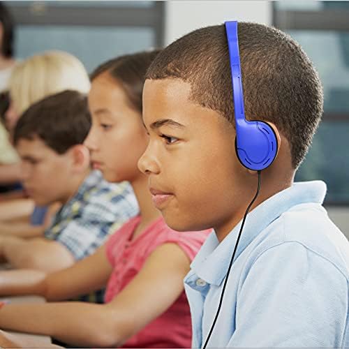 Colorful Classroom Headphones 12-Pack: Disposable Wired Audio Solution for Kids – Lightweight, Tangle-Free Design for Enhanced Learning and Hygiene in Educational Settings