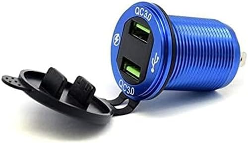 Premium Waterproof Aluminum Alloy Dual USB Charger Socket with Quick Charge 3.0 Technology – High-Speed 5 V 2.4 A Marine Power Outlet for RVs, Motorcycles, Cars, and Boats – Ultimate Durability and Enhanced Device Compatibility
