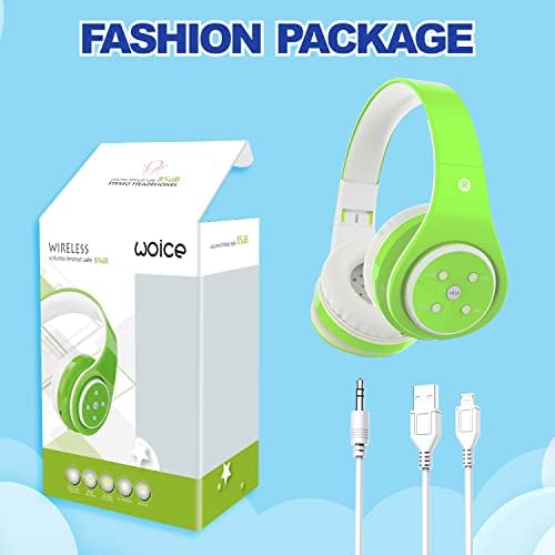 Safe & Stylish Kids Bluetooth Headphones – Foldable Over-Ear Design with Volume Limiting for Optimal Hearing Protection (85/110 d B), Wireless & Wired AUX Compatibility, Built-in Microphone for Hands-Free Calls, Perfect for School, Travel & Everyday Use, Durable Noise Isolation for All Devices