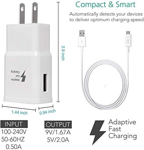 Ultra-Fast Adaptive Wall Charger with 10 ft Urban X Micro USB Cable for Samsung Galaxy Devices – Optimal Charging Solution for S7, S6, Note Series, and More – Compact Design with Enhanced Safety Features and Versatile Compatibility
