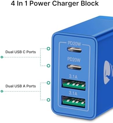 Aiminu 40 W 4-Port USB C Wall Charger Block 3-Pack – Efficient PD Fast Charging Solution for i Phone 15/14/13/12/11/Pro Max, i Pad & Android Devices – Ideal for Home, Travel, and Multi-Device Power Needs