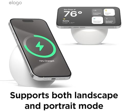 elago MS2 Charging Stand Compatible with MagSafe Charger – Premium Silicone, Compatible with iPhone 16/15/14/13/12 Series, Designed for MagSafe Stand [Black] [Charging Cable Not Included] – Enhanced Compatibility and Speed