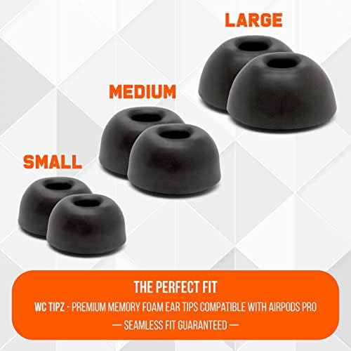 Upgrade Your Sound Experience with WC Tip Z Memory Foam Ear Tips for Air Pods Pro | Enhanced Comfort, Superior Noise Isolation, and Quick Foam Rebound | Perfect Navy Blue Fit for Charging Case | Ideal for Audiophiles and Active Users