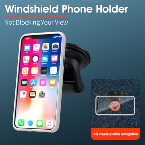 Sincetop Universal Car Phone Mount – Strong Sticky Gel Pad for Secure Windshield and Dashboard Installation – Ideal for i Phone, Samsung, and All Smartphones – Hands-Free Navigation with 360-Degree Rotation for Optimal Viewing Angles – Durable Design for Everyday Use and Safe Driving Experience