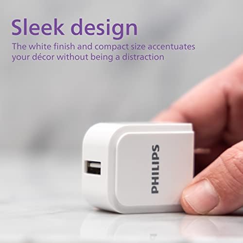 Philips 24 W USB Power Strip with 6 ft Braided Cable – Ultimate Charging Station for i Phone, i Pad, Samsung Galaxy & Google Pixel – 4 Port USB-A Design for Fast & Efficient Device Charging – Sleek & Durable Solution for Home, Office & Travel