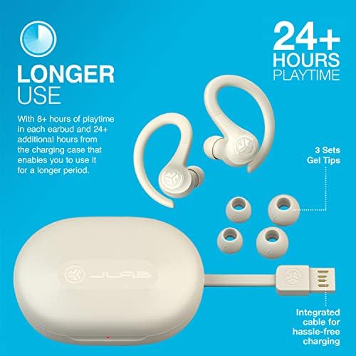 JLab Go Sport+ Wireless Workout Earbuds – Unrivaled 35+ Hour Bluetooth Battery Life, C3 Clear Calling Technology for Distinct Conversations, and Secure Earhook Design for Unyielding Stability During Workouts – Elevate Your Sound Experience with 3 Adjustable EQ Settings and Broad Device Compatibility in Sleek Graphite Finish