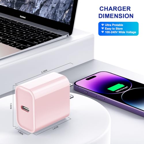 Ultimate 3-Pack USB-C Fast Charger for i Phone 16/15 – 20 W Power Delivery Quick Charge Adapter for i Pad Pro, Air Pods & More – Compact, Reliable & Safe Charging Solution for Home, Office, and Travel