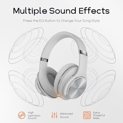 Transform Your Listening Journey with DOQAUS Over-Ear Bluetooth Headphones: 90-Hour Playtime, Tailored EQ Settings, and Superior Noise Cancellation for Unmatched Comfort and Audio Clarity in Music and Calls