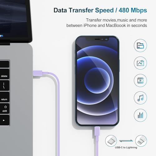 Ultra-Fast 20 W USB-C Charger with 6-Foot Lightning Cable – Convenient 3-Pack for i Phone 14/13 Pro, Ideal for Home and Travel – Superior Durability and Extended Reach for Effortless Charging Anytime