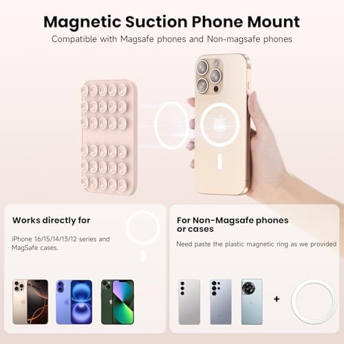Revolutionary Patented Magnetic Suction Grip Mount for i Phone & Android – Effortless Hands-Free Phone Holder in Deep Blue, Perfect for Content Creators, Capture Stunning Selfies and Videos, Ultimate Compatibility with Mag Safe and Standard Cases, Portable and Stylish Design for On-the-Go Use