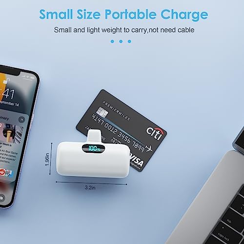 Compact Pink Portable Charger for i Phone – 5000 m Ah PD Fast Charging Power Bank, Lightweight Mini Battery Pack Compatible with i Phone 14/14 Pro Max/13/13 Pro/12 Pro/11/XS/XR/X/8/7/6 – Stylish and Versatile Backup Solution for On-the-Go Power